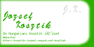 jozsef kosztik business card